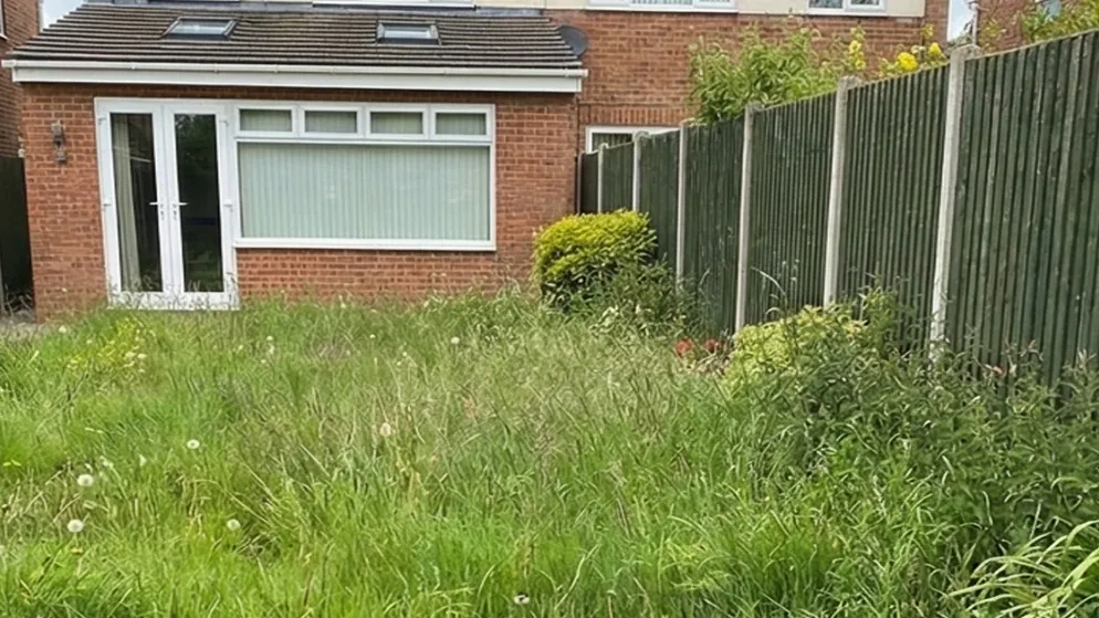 Before - Neglected patchy lawn
