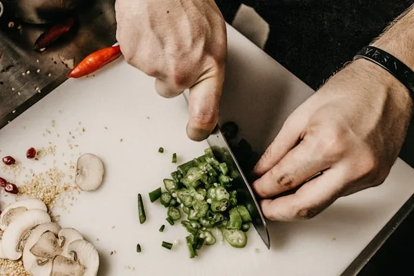 Chef plating a dish